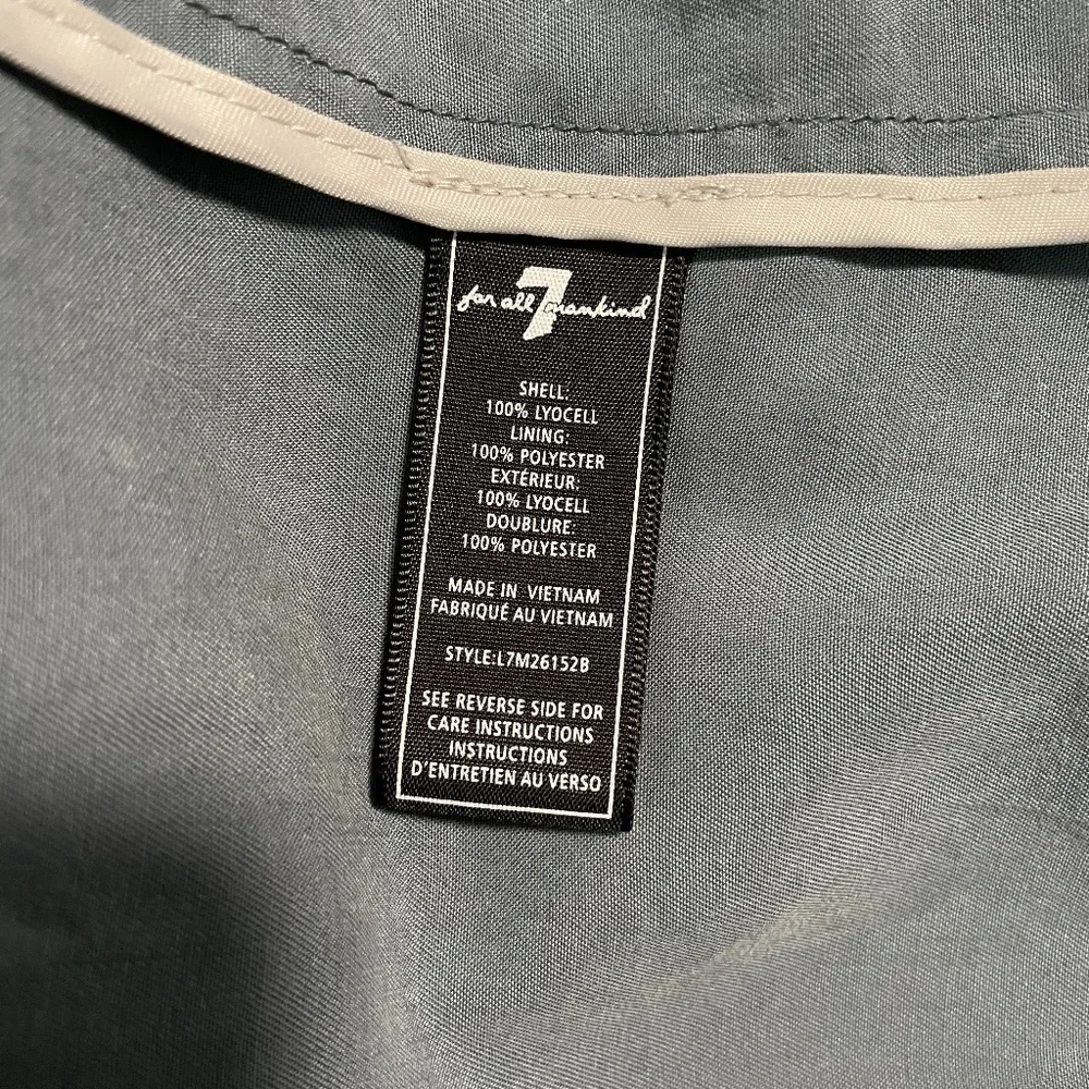7 For all Mankind Blue Lightweight Trench Coat - Picture 10 of 12